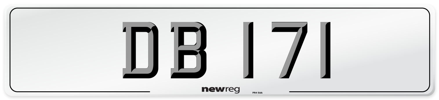 DB 171 Number Plate from New Reg